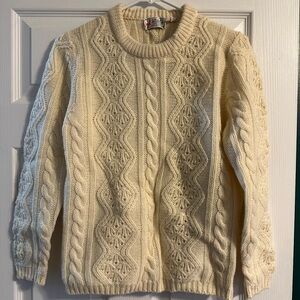 Vintage Crazy Horse Cable Knit Cream Sweater